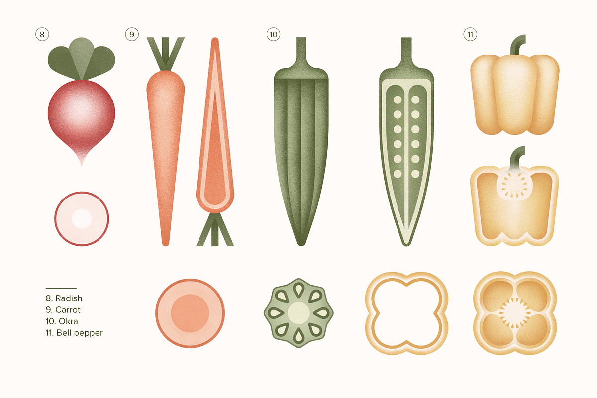 Vegan Illustration Set, a Food Illustration by Paulina Sara Design (Photo 4 of 12)
