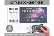 Editable Concert Ticket Template, a Templates & Theme by Templatables (Thumbnail 1 of 7)