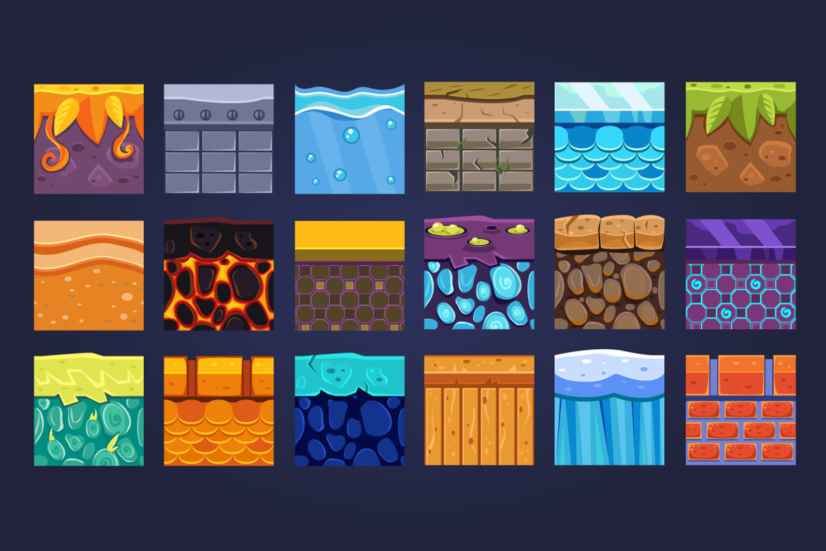 Game elements, a Texture Illustration by TopVectors