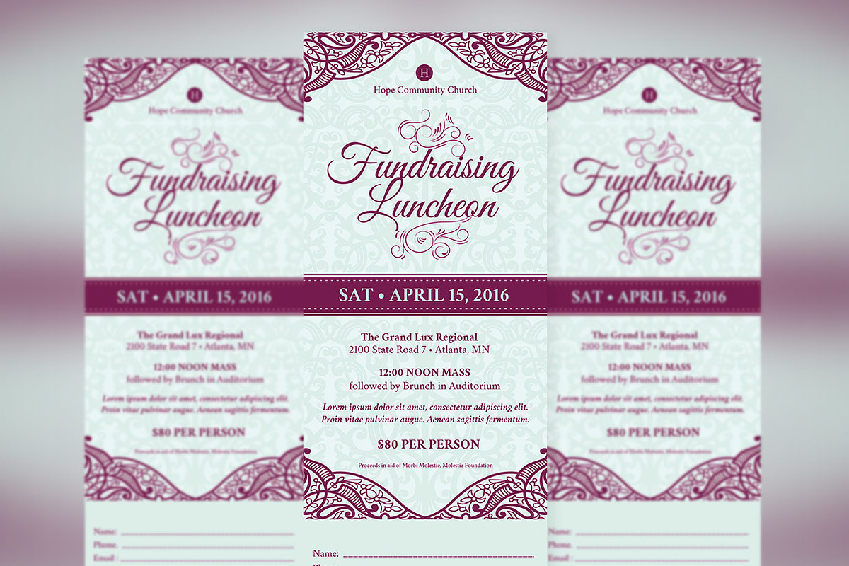 Fundraising Luncheon Ticket Template, a Templates & Theme by Godserv Designs (Photo 1 of 4)
