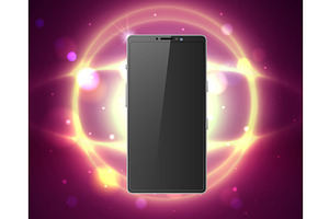 Realistic cell phone presentation on, a Technology Illustration by Vectorbuum