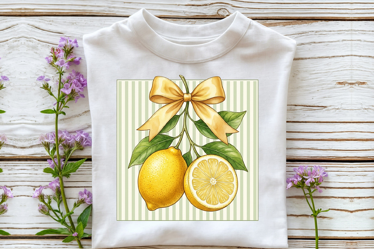 Lemon Coquette Bow Summer PNG, a Work Illustration by Sublimation Artist (Photo 3 of 9)