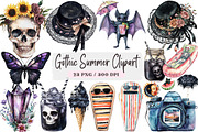 Gothic Summer Clipart, an Illustration by DreamArtGraphic (Thumbnail 1 of 4)