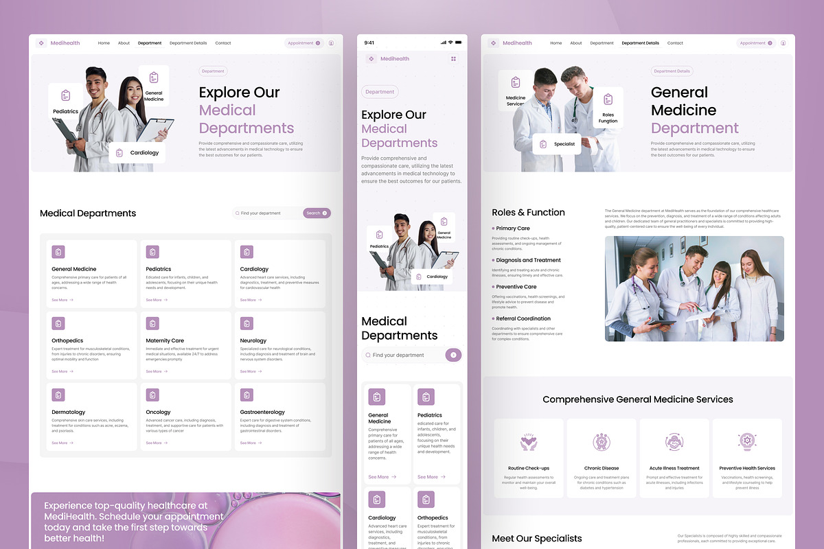 Medihealth - Medical Website, an UI Kit Template by peterdraw (Photo 5 of 12)