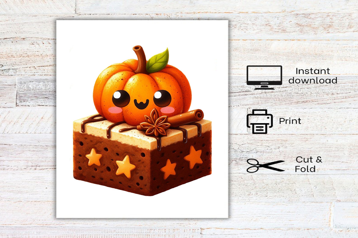 Kawaii Pumpkin Spice Clipart Bundle, an Illustration by Canvas Craft (Photo 8 of 8)