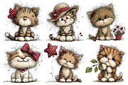 Cute Cat Clipart Bundle, an Illustration by Pixels.Craft (Thumbnail 6 of 6)