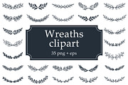 Hand Drawn Wreaths Clipart + BONUS, a Decorative Illustration by mejorana (Thumbnail 1 of 6)