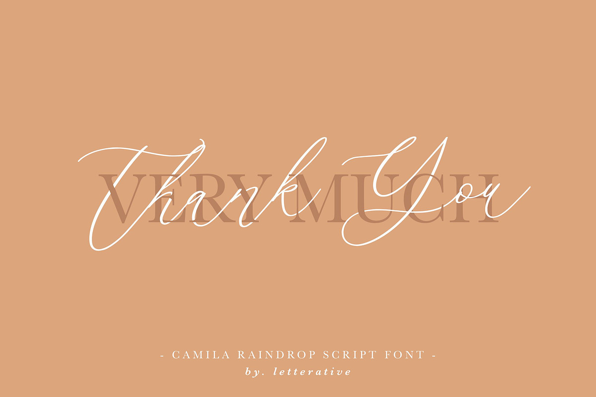 Camila Raindrop - Elegant Font, a Script Font by Letterative Studio (Photo 7 of 7)