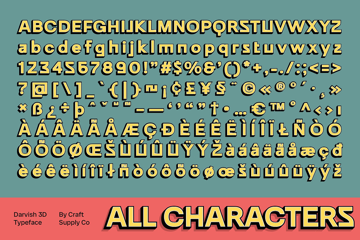 CS Darvish 3D, a Sans Serif Font by Craft Supply Co. (Photo 8 of 8)