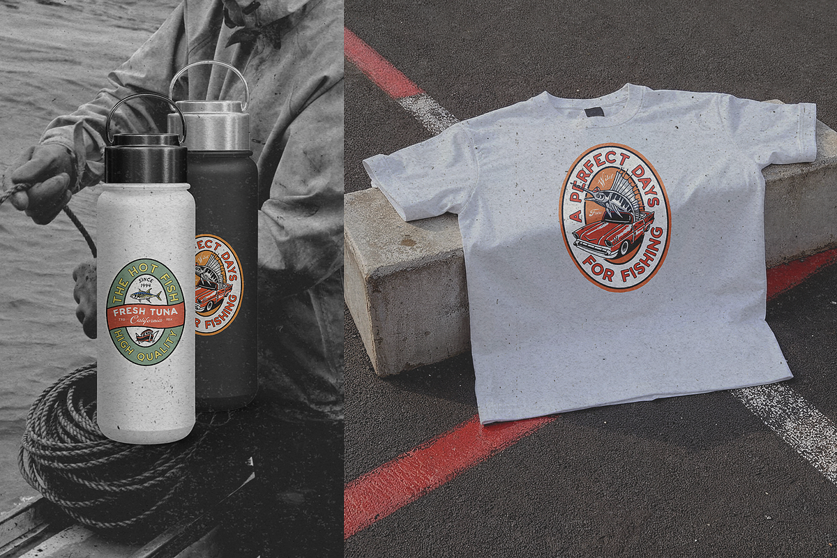 Vintage Fishing Logo Templates, a Sport Illustration by creatorimage (Photo 2 of 5)
