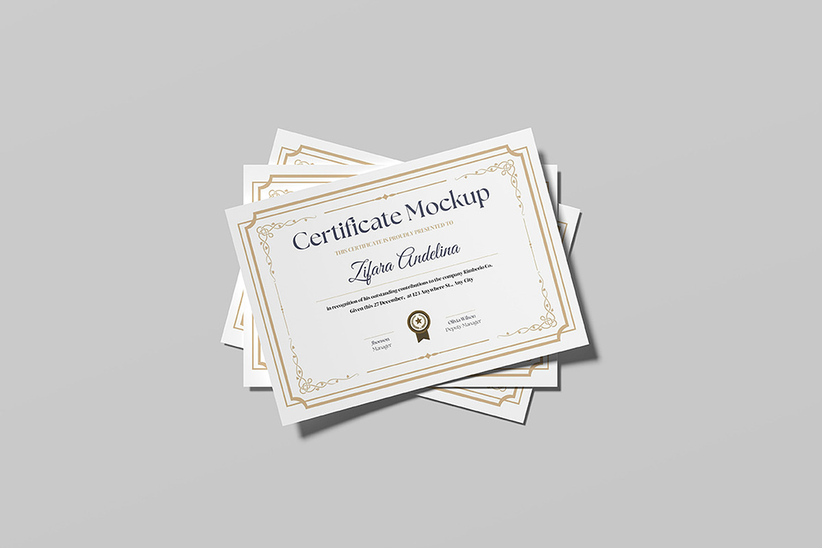 Certificate Mockup, an Advertising Mockup by ZifaraDesign (Photo 10 of 11)
