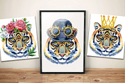 Watercolor orange tiger, an Animal Illustration by Watercolor fantasy (Thumbnail 5 of 5)