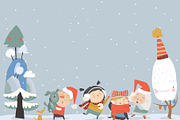 Kids meeting Snowy Winter, an Object Graphic by Maria Starus (Thumbnail 1 of 3)