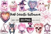 Pink Coquette Halloween Clipart, an Illustration by Black Bird Studio (Thumbnail 1 of 6)