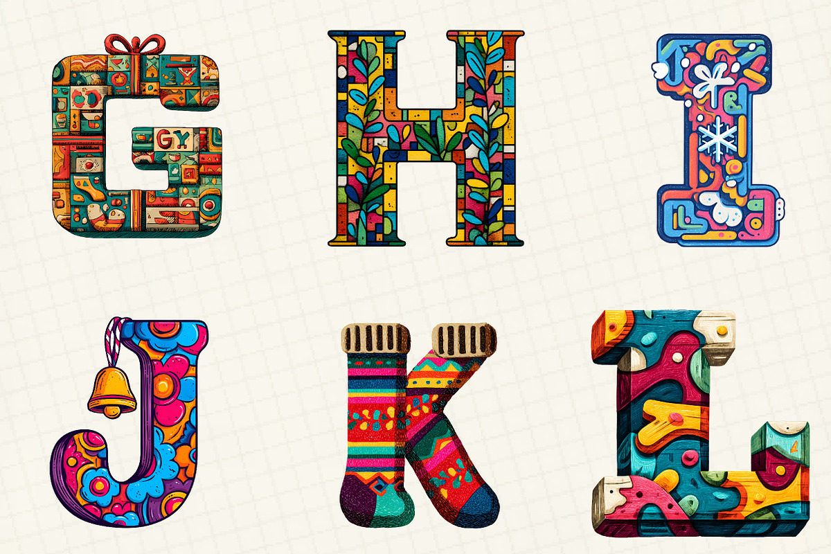 Christmas Alphabet Latter Clipart, an Illustration by DreamCafeArt (Photo 3 of 6)
