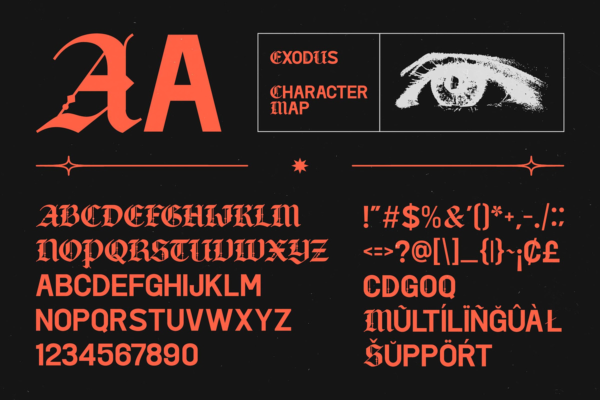 Exodus Blackletter Display Font, a Blackletter Font by timelesstype.co (Photo 9 of 10)