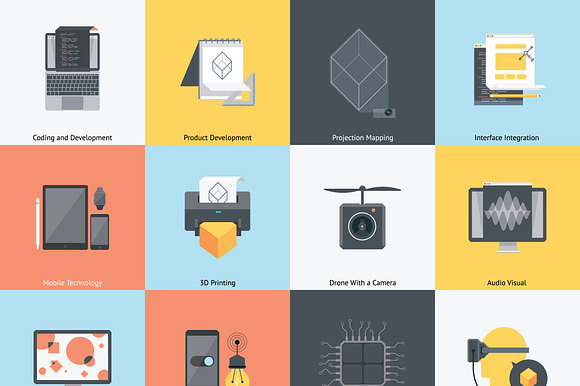 Technology and development icon set preview 2