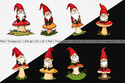 Gnome in the Forest Clipart, a Graphic by Artnoy (Thumbnail 2 of 5)