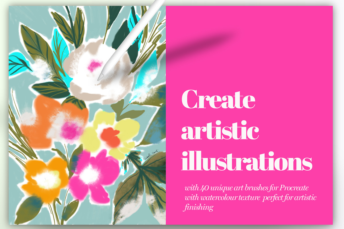 40 Paint brushes for procreate, a Brushes & More by The_Brush_Shop (Photo 1 of 11)