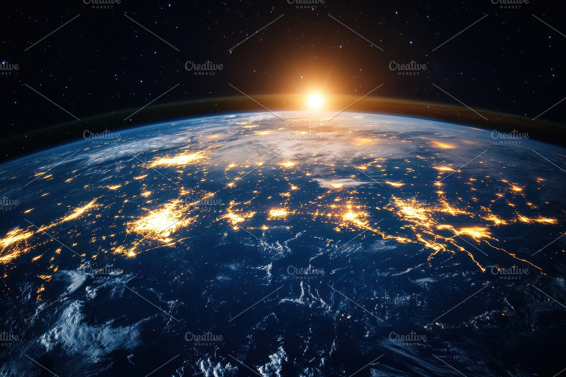 Panoramic shot of Earth from space, a Photo by Pavel_design