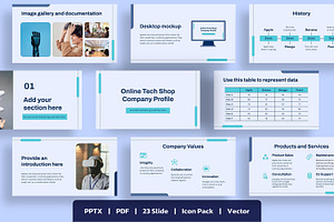 Online Tech Shop Company Profile, a Presentation Template by BumbleGraph Studio
