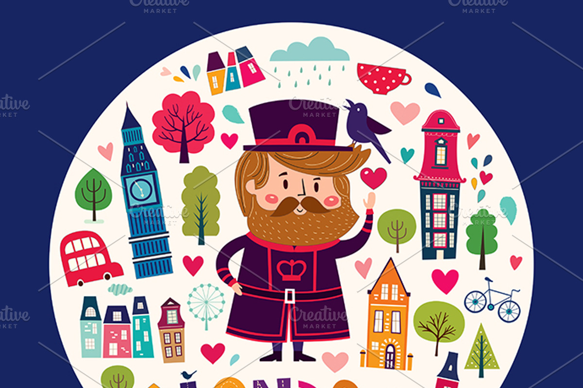 Illustrations with London symbols, a Decorative Illustration by MoleskoStudio (Photo 5 of 9)