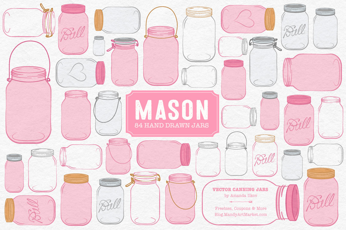 Pink Jar Vectors & Clipart, an Illustration by Amanda Ilkov (Photo 1 of 4)
