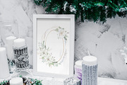 Christmas watercolor gold frames, a Decorative Illustration by Yuliya Art (Thumbnail 5 of 10)