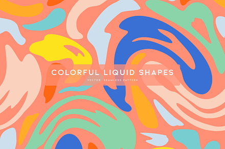Colorful Liquid Shapes, a Pattern Graphic by MalyskaStudio
