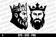 Bearded king wearing a royal crown, a Person Illustration by Vectorhight (Thumbnail 5 of 5)