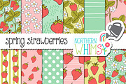 Spring Strawberries in Pastels, a Pattern Graphic by Northern Whimsy Design (Thumbnail 4 of 4)