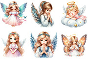 Cute Gril Angel Sublimation Clipart, an Illustration by DreamArtGraphic (Thumbnail 4 of 7)