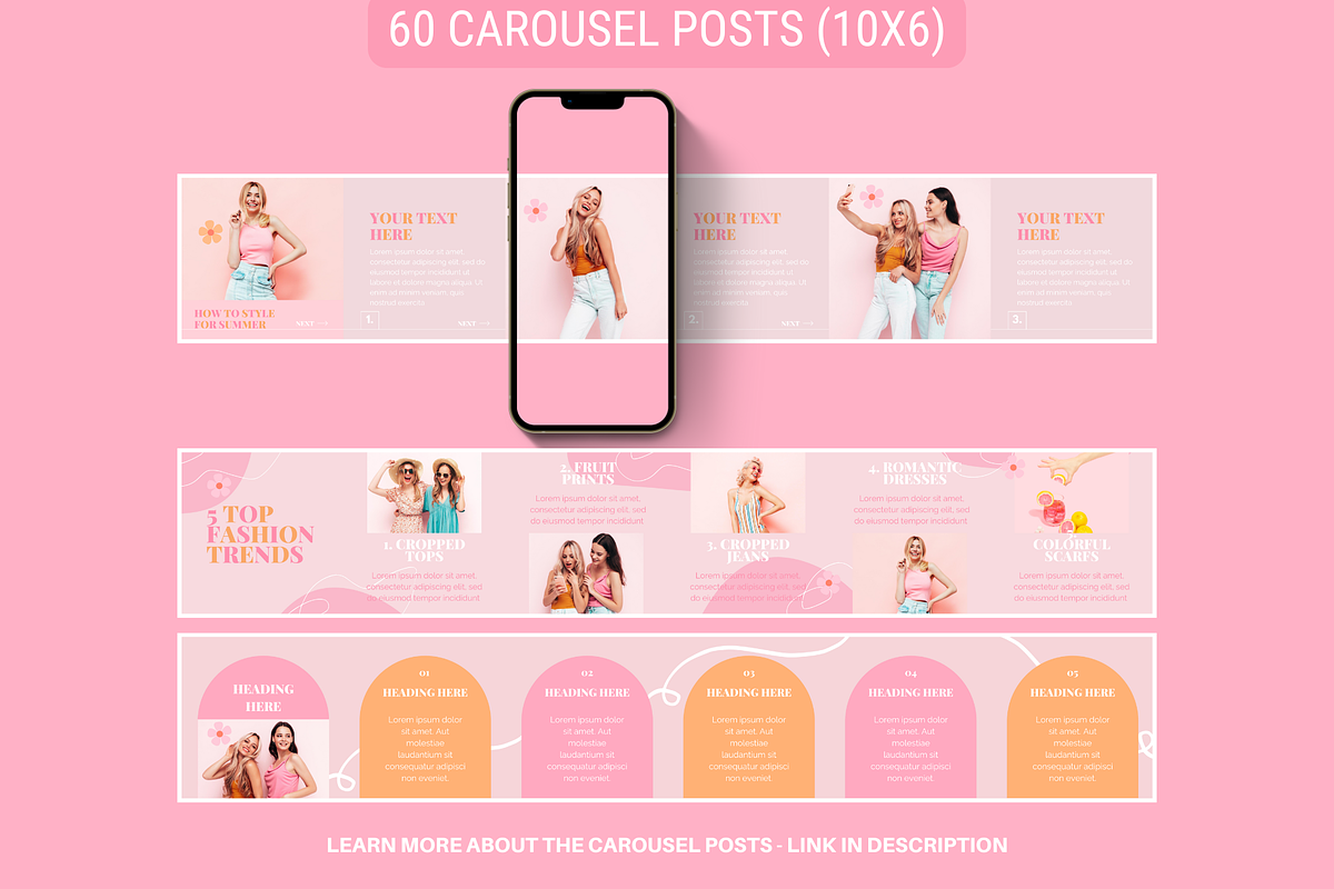 Peach Pink Instagram Templates, a Social Media Template by SunshineStudioBoutique (Photo 8 of 12)