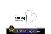 Modern Sewing & Heart Logo Template, a Branding & Logo Template by YUDesignStore (Thumbnail 2 of 8)