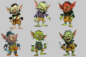 Colorful fantasy goblins showcasing, a Graphic by Designs by Helen Trupak