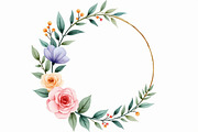 Elegant Watercolor Floral Wreaths, an Illustration by Creativeshirt (Thumbnail 3 of 11)