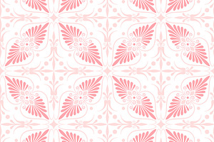 Set 10 Seamless Greek Floral Pattern