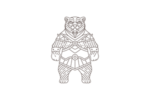 bear warrior powerful animal logo, a Branding & Logo Template by devastd