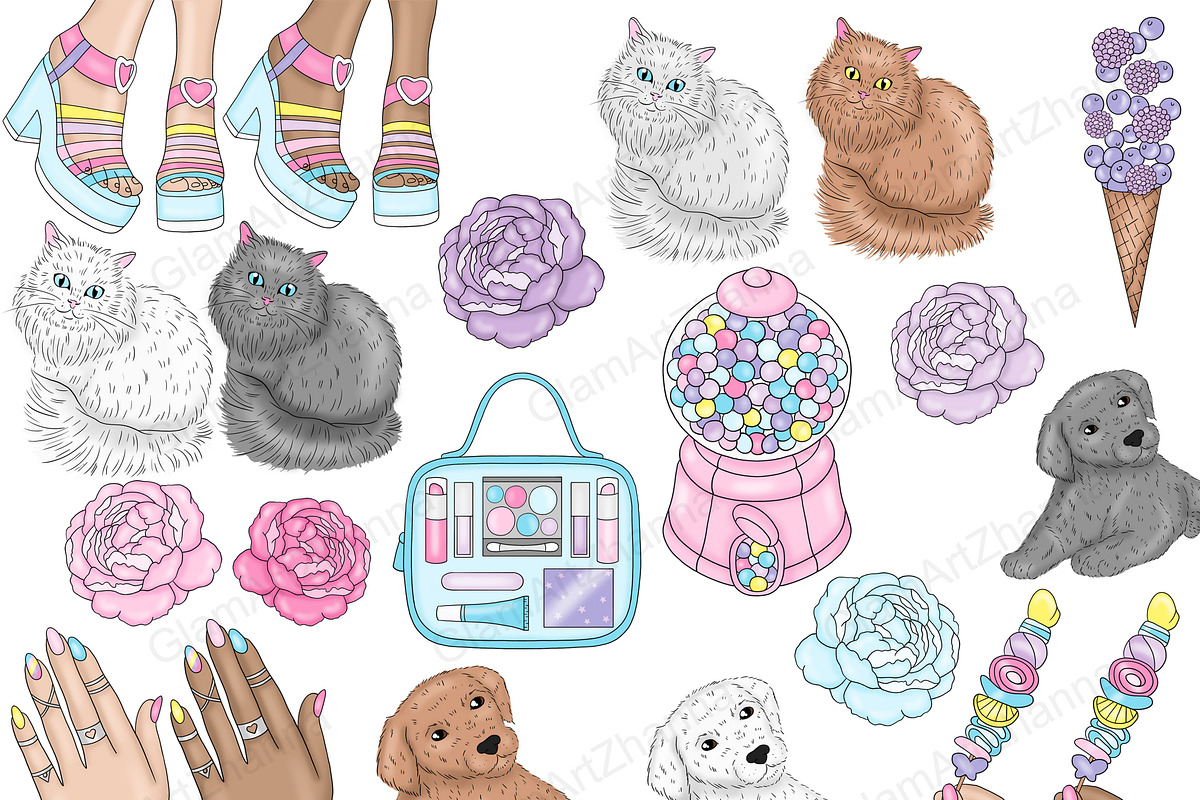 Sweet Girl Clipart, an Object Illustration by GlamArtZhanna (Photo 3 of 3)