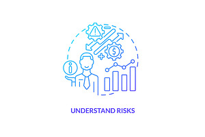 Understand risks blue gradient, an Icon by IMG Visuals