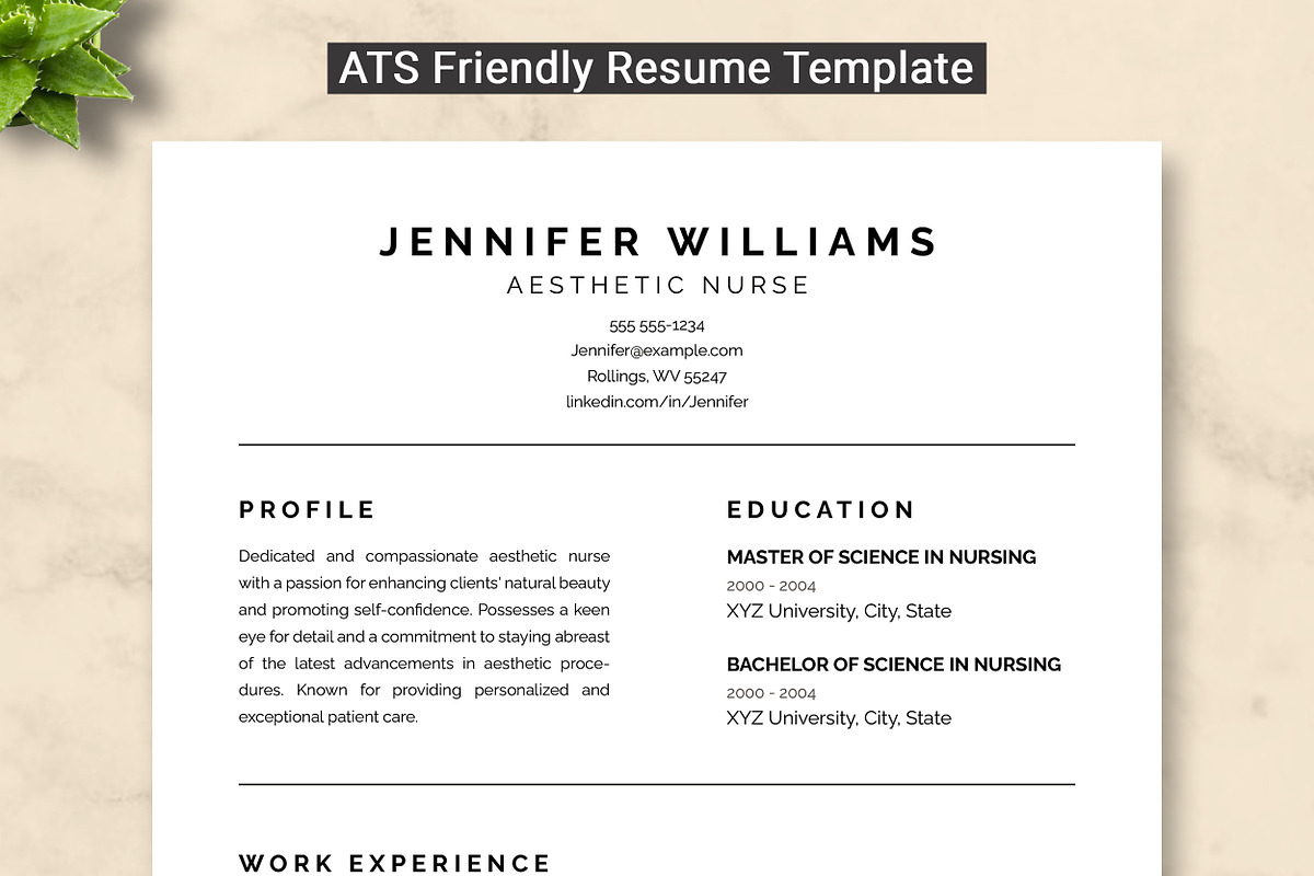 Aesthetic Nurse Resume Template, a Resume Template by ResumeInventor (Photo 1 of 9)