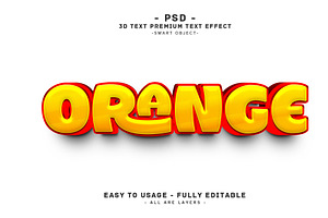 Orange 3D Editable Text effect, a Layer Style Add-On by Md Jahidul99