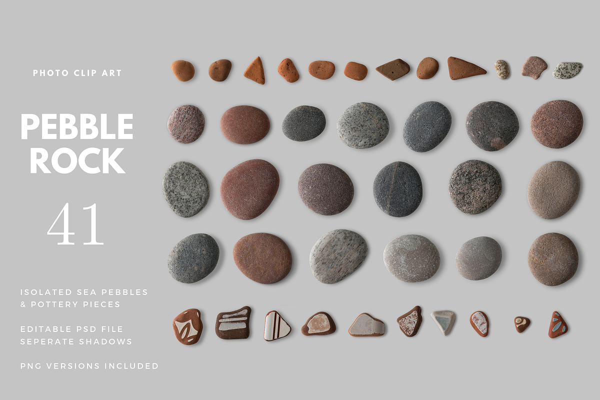 Cut out Pebbles - photo clip art, an Object Graphic by wings of design (Photo 2 of 2)