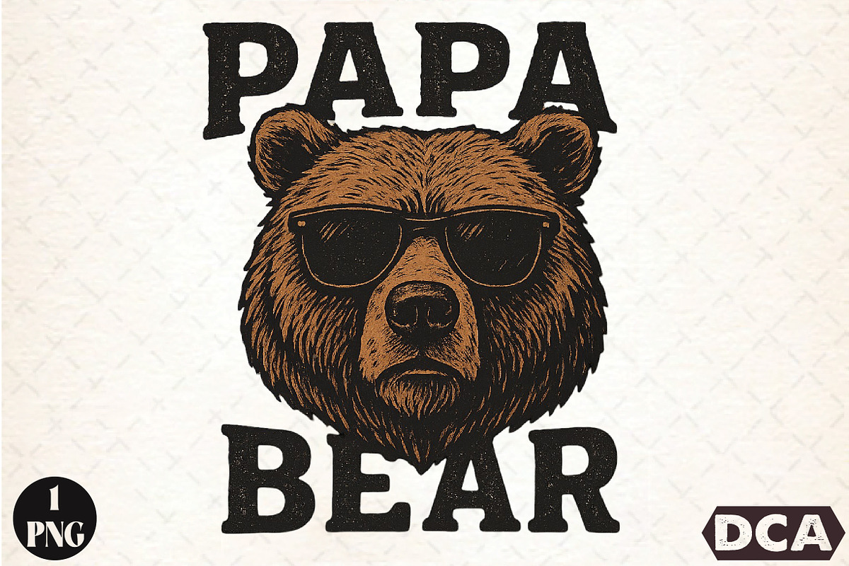 Papa Bear Sublimation PNG, an Illustration by DreamCafeArt (Photo 1 of 7)