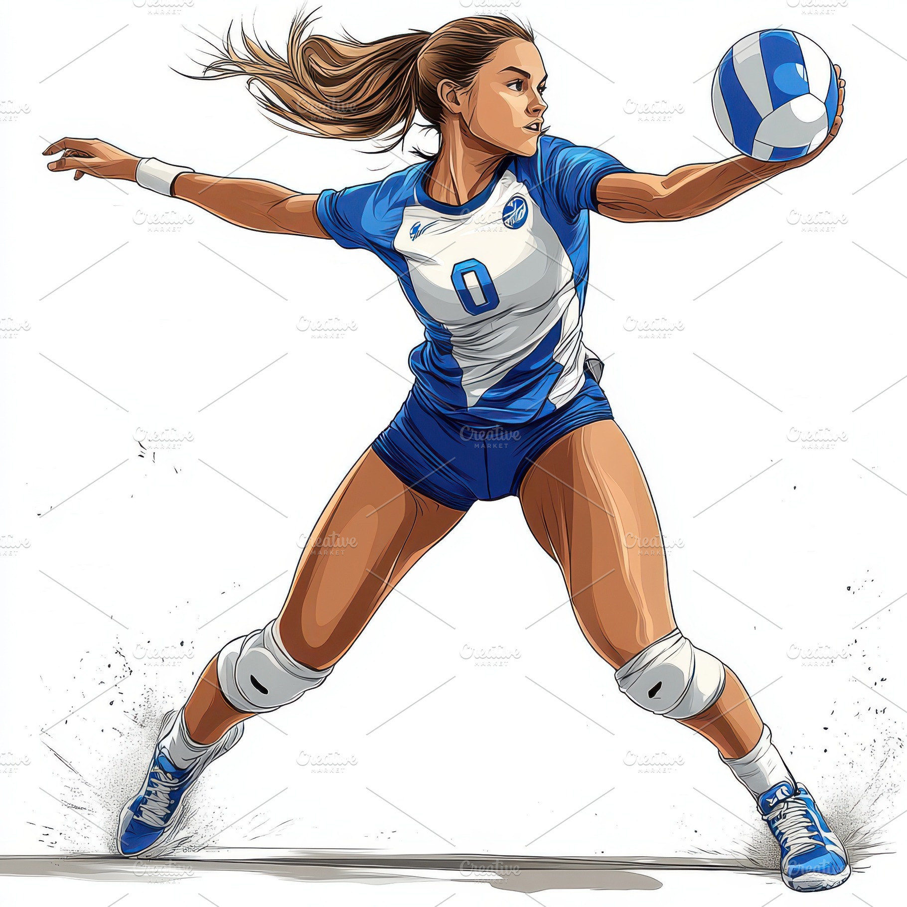 Female Volleyball Player Dynamic Ser, a Sports & Recreation Photo by Pixeness Studio