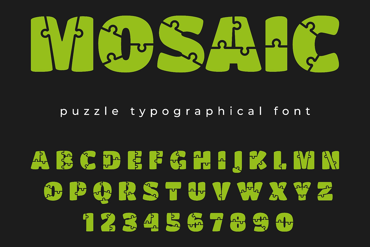 Puzzle alphabet. Jigsaw funny font, an Object Illustration by YummyBuum (Photo 2 of 3)