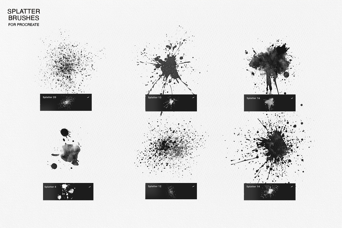 Watercolor Splatter Brushes, a Brush Add-On by Pattern + watercolor (Photo 4 of 5)