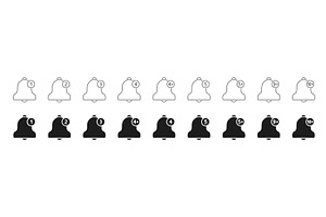 Notification Bell Icons With Numbers, an Object Illustration by Gentle Studio
