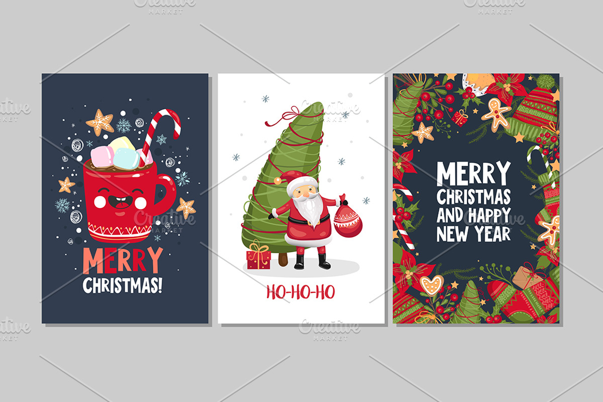 Merry Christmas greeting cards, a Decorative Illustration by Marysha Art