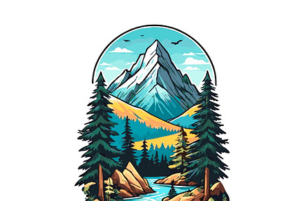 Bright travel concept with river